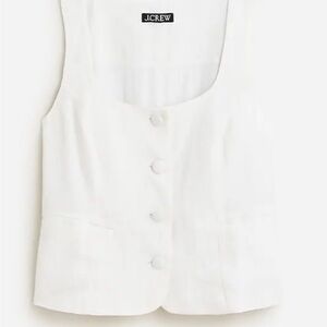 J. Crew White Button-Front Tank Top